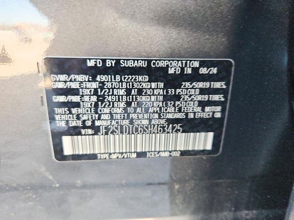 2025 SUBARU FORESTER Touring — VINS