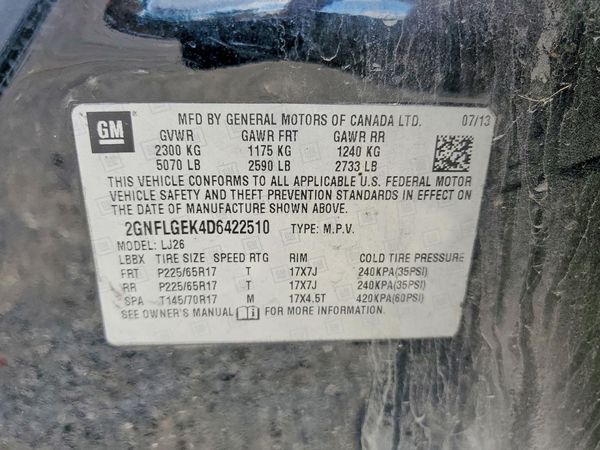 2013 CHEVROLET EQUINOX LTZ — VINS