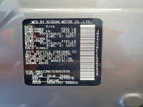 2014 INFINITI QX80 — VINS