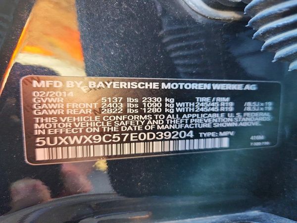 2014 BMW X3 xDrive28i — VINS