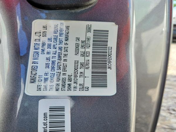 2012 INFINITI G37 — VINS