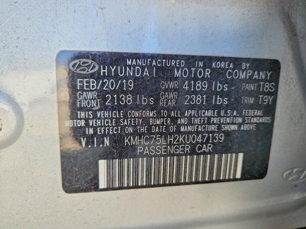 2019 HYUNDAI IONIQ — VINS