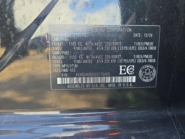 2025 SUBARU CROSSTREK Wilderness — VINS