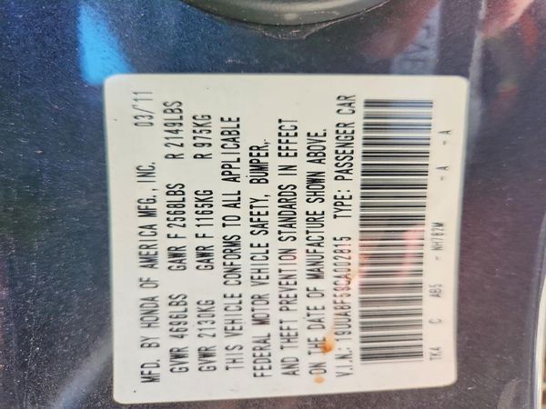 2012 ACURA TL TECH — VINS