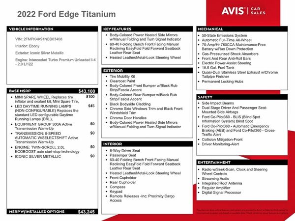 2022 FORD EDGE Titanium