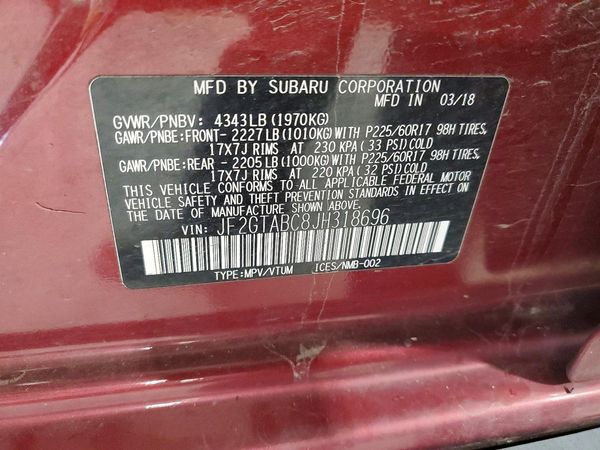 2018 SUBARU CROSSTREK Premium — VINS
