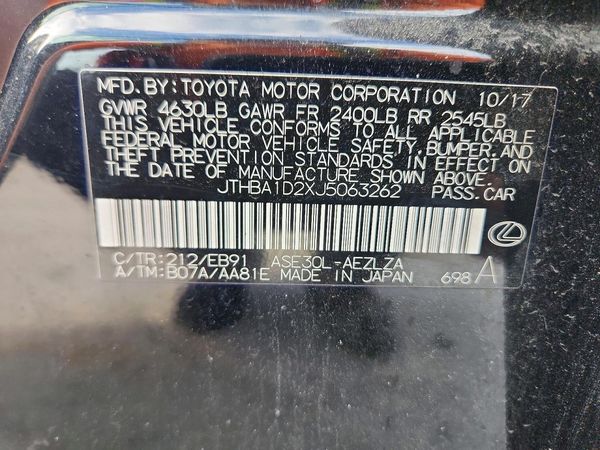 2018 LEXUS IS 300 — VINS