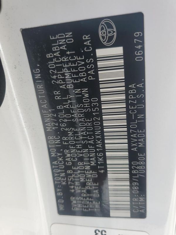 2022 TOYOTA CAMRY XSE