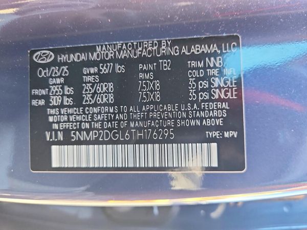 2026 HYUNDAI SANTA FE SEL — VINS