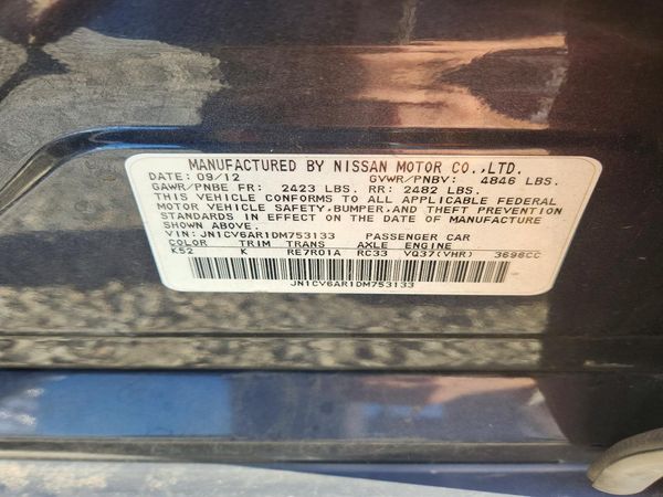 2013 INFINITI G37 — VINS