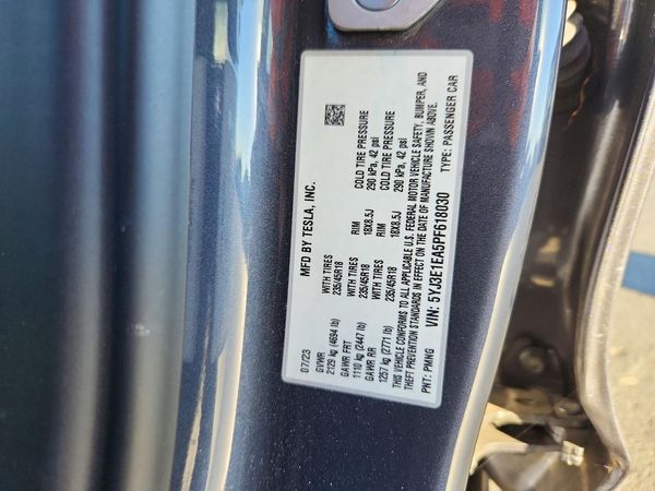 2023 TESLA MODEL 3 — VINS