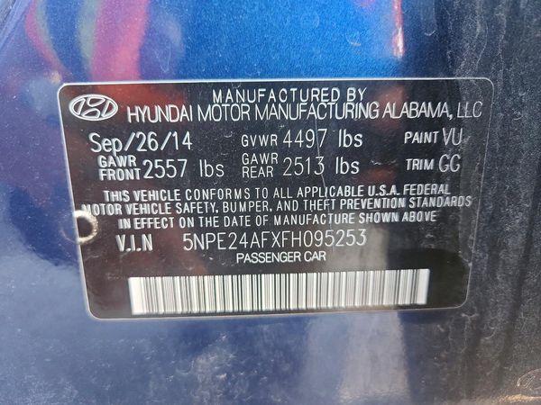2015 HYUNDAI SONATA SE, ECO — VINS