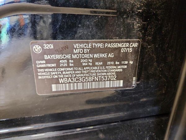 2015 BMW 320 xDrive SA — VINS