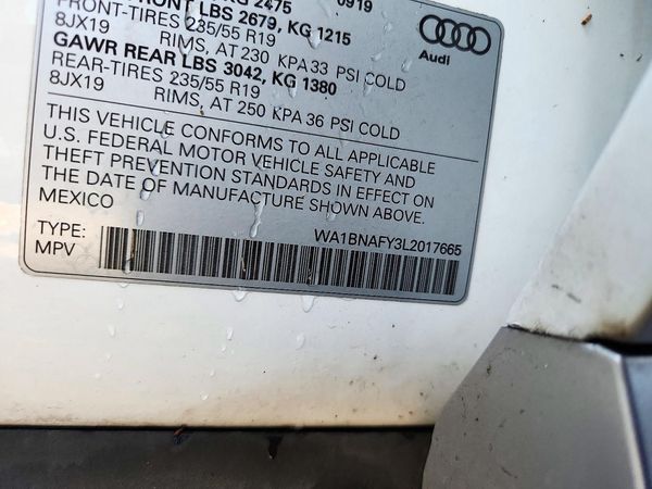 2020 AUDI Q5 quattro Premium Plus — VINS