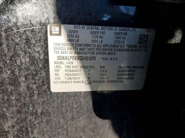 2012 CHEVROLET EQUINOX 2LT — VINS