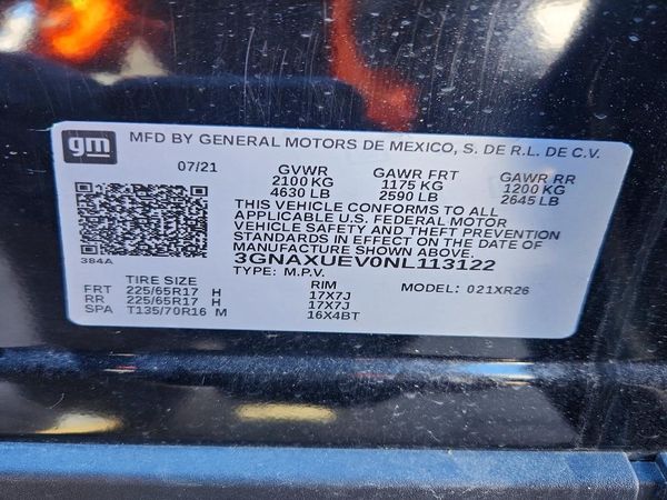 2022 CHEVROLET EQUINOX LT (1LT) — VINS