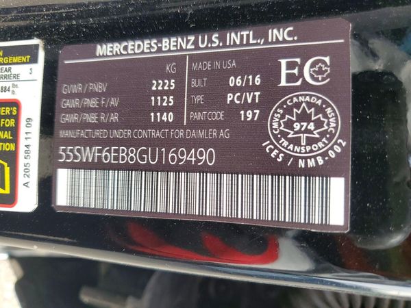 2016 MERCEDES-BENZ C-CLASS C450-4M Sport AMG — VINS