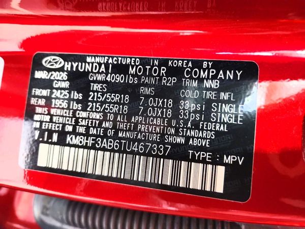 2026 HYUNDAI KONA SEL Sport — VINS