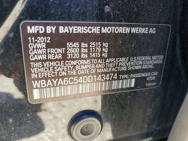 2013 BMW 7 SERIES — VINS