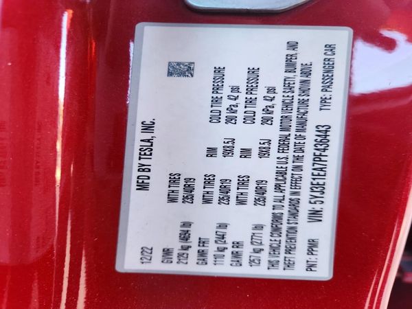 2023 TESLA MODEL 3 — VINS