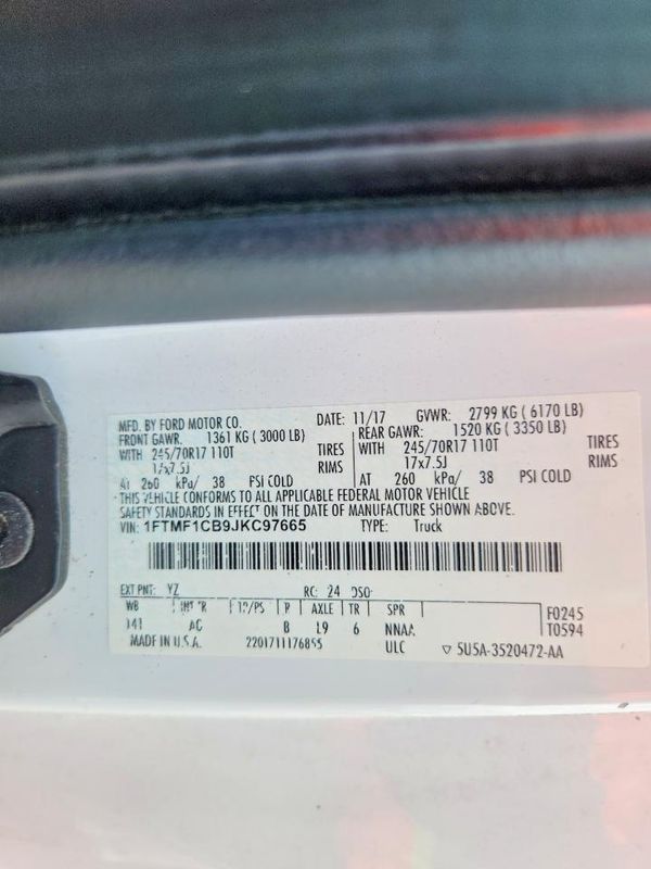 2018 FORD F150 — VINS