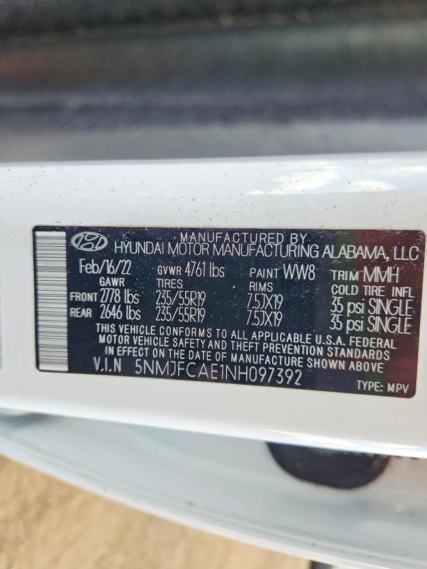 2022 HYUNDAI TUCSON SEL Convenience Pkg — VINS