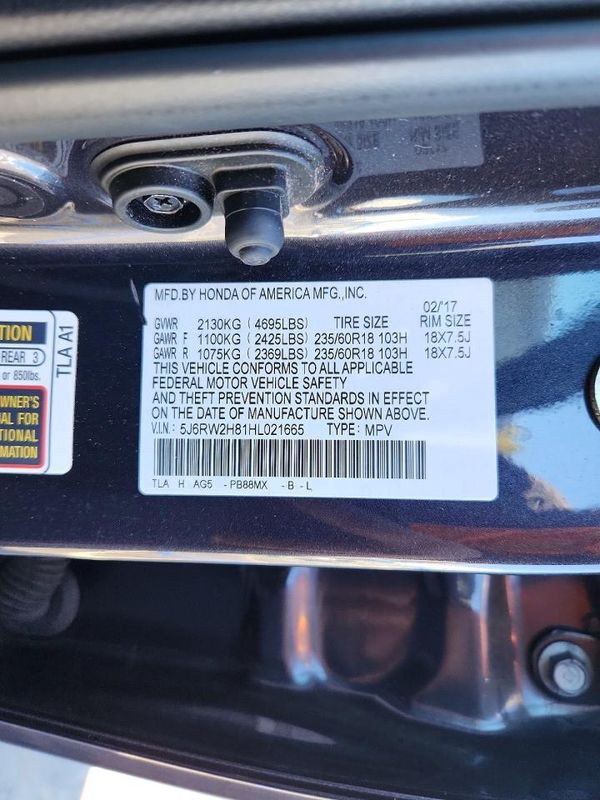 2017 HONDA CRV EX-L/EX-L Navi — VINS