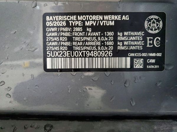 2026 BMW X5 xDrive40 — VINS