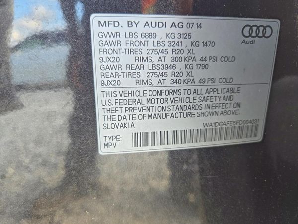 2015 AUDI Q7 S Line Prestige — VINS