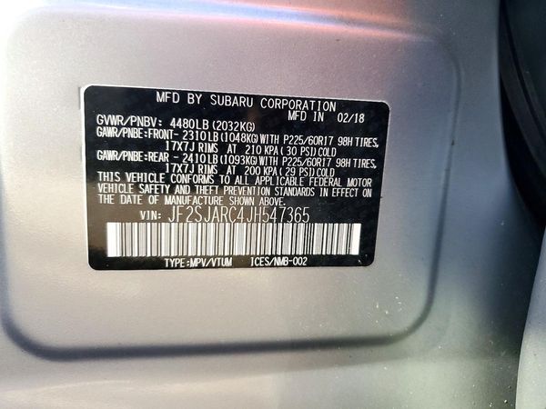 2018 SUBARU FORESTER Limited+ES+Navi(HK)+AP — VINS