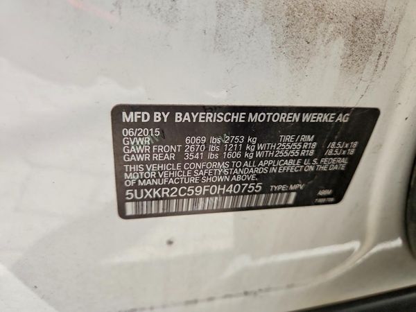 2015 BMW X5 xDrive35i — VINS