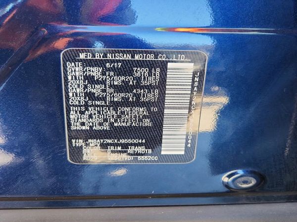 2018 NISSAN ARMADA — VINS