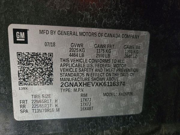 2019 CHEVROLET EQUINOX LS — VINS