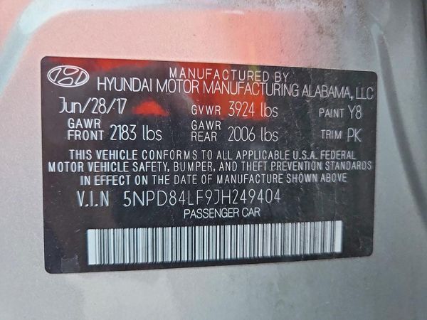 2018 HYUNDAI ELANTRA — VINS