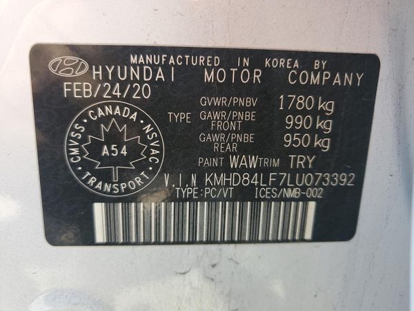 2020 HYUNDAI ELANTRA