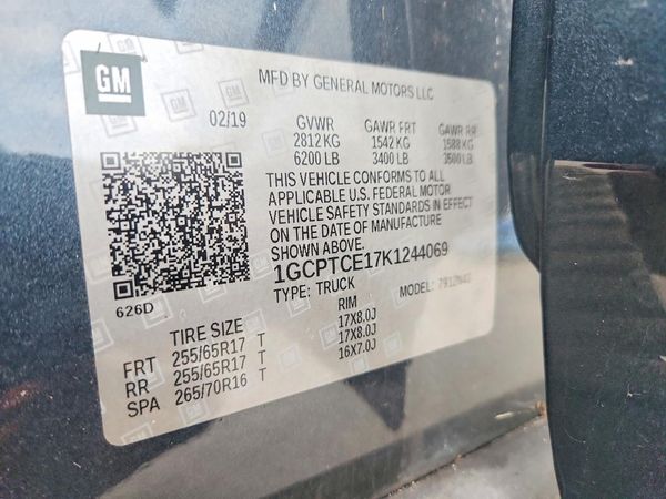 2019 CHEVROLET COLORADO LT — VINS