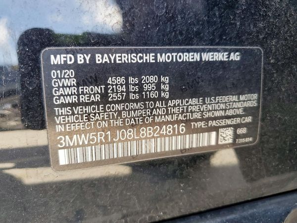 2020 BMW 3 SERIES NA — VINS