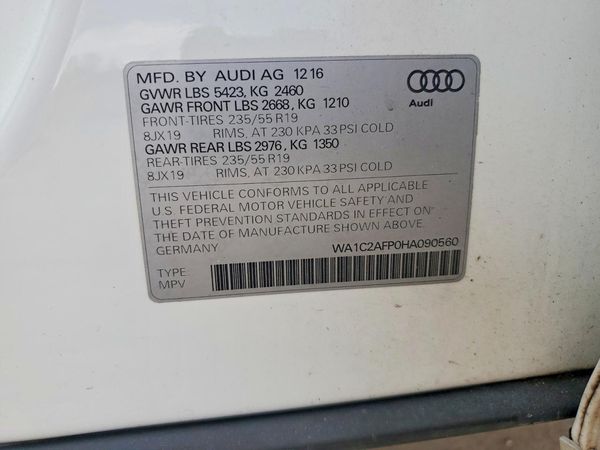 2017 AUDI Q5 quattro Premium — VINS