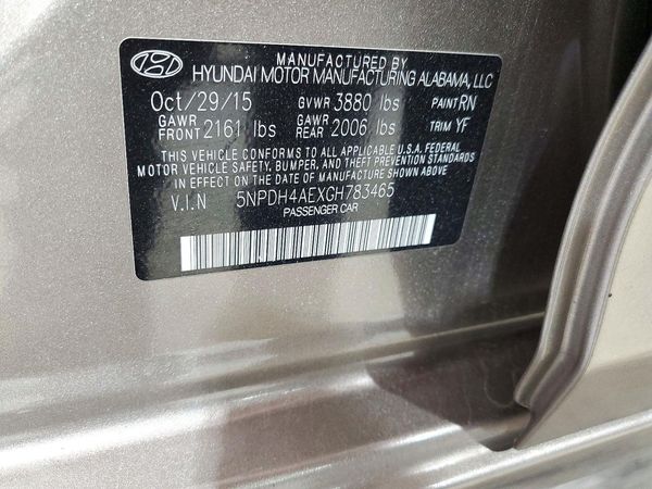 2016 HYUNDAI ELANTRA — VINS