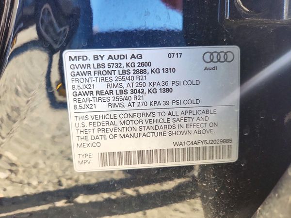 2018 AUDI SQ5 quattro Prestige — VINS