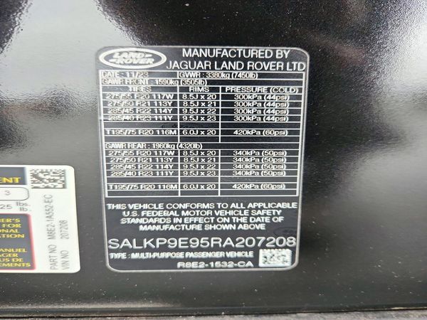 2024 LAND ROVER RANGE ROVER SE — VINS
