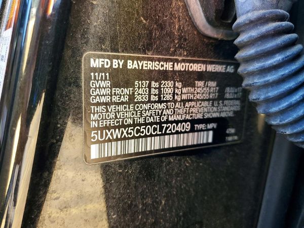 2012 BMW X3 xDrive28i — VINS
