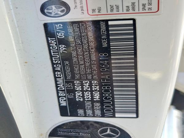 2015 MERCEDES-BENZ S S550 — VINS