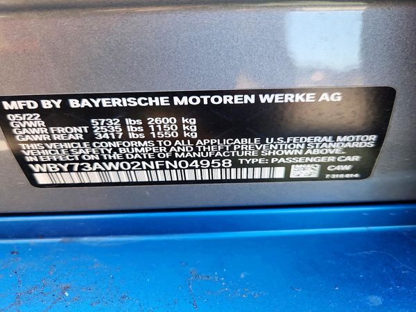 2022 BMW ALL OTHER eDrive40 GC — VINS
