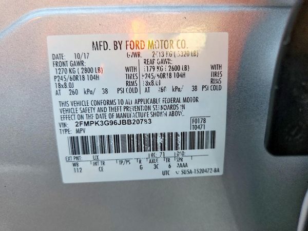 2018 FORD EDGE SE — VINS