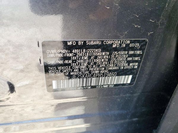 2023 SUBARU FORESTER — VINS