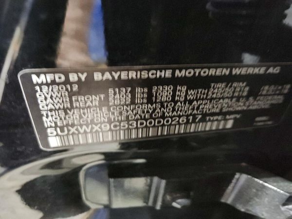 2013 BMW X3 xDrive28i — VINS