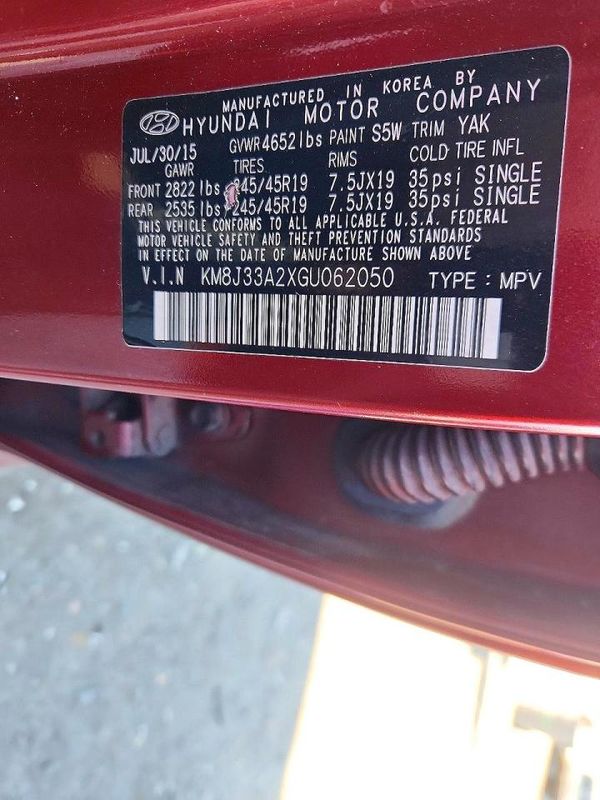 2016 HYUNDAI TUCSON — VINS