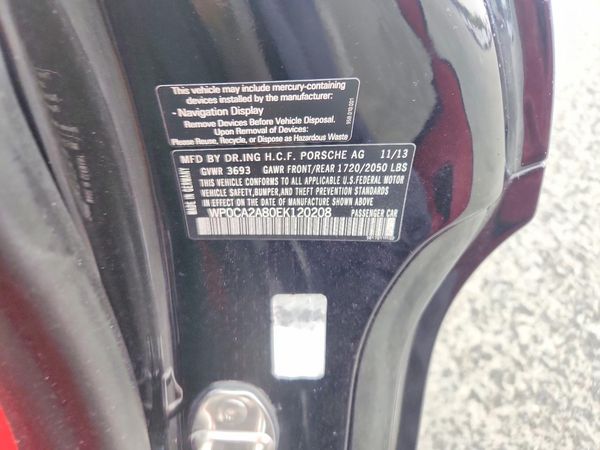 2014 PORSCHE BOXSTER — VINS