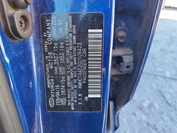 2016 HYUNDAI ACCENT GS / GLS — VINS